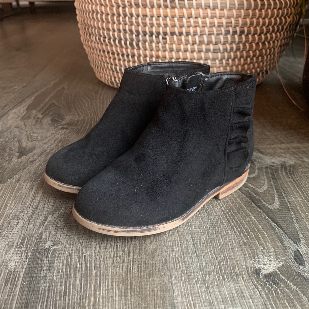 Cat & Jack Black Ruffle Ankle Boot